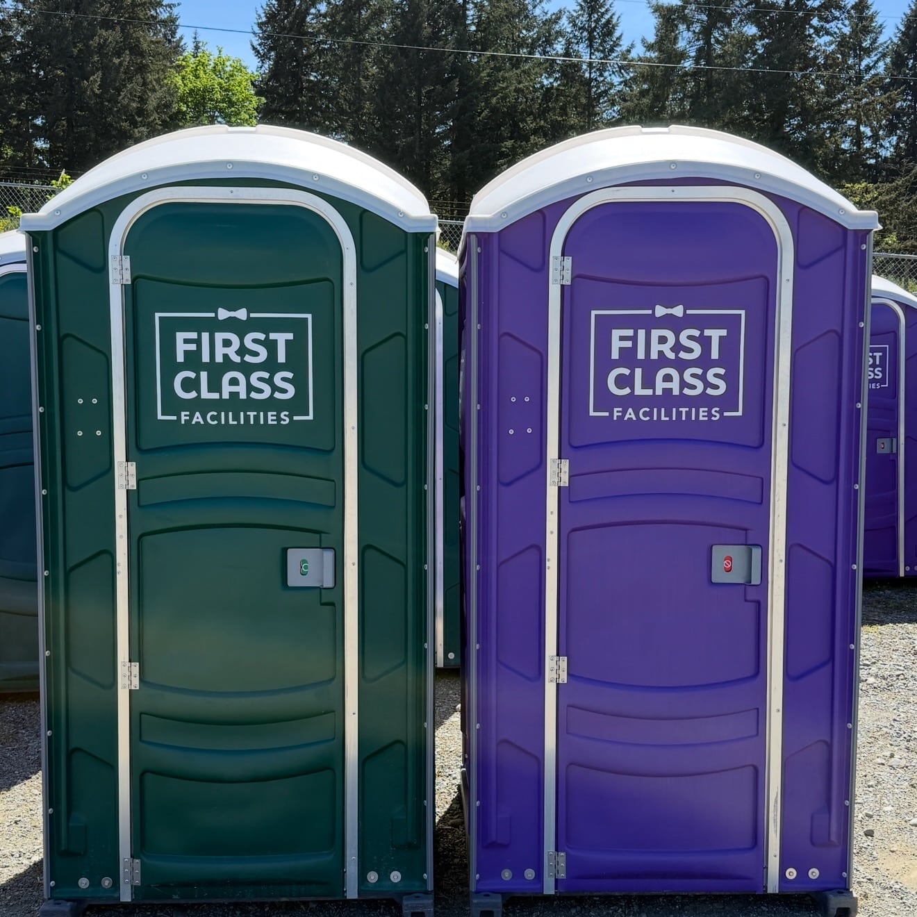 two toilets to showcase portable toilet rentals